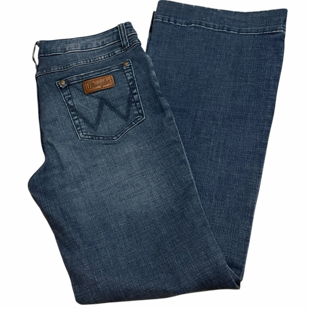 Wrangler Womens Jeans Size 7x32 Blue Denim Bootcut Flare Stretch Western Rodeo